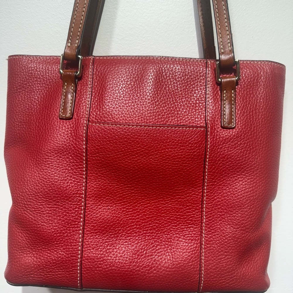 Dooney & Bourke Red Leather Handbag Excellent Condition 12” Strap Drop - Picture 9 of 15